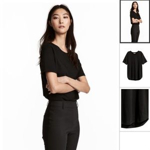 H&M black T-Shirt quarter sleeve size XS